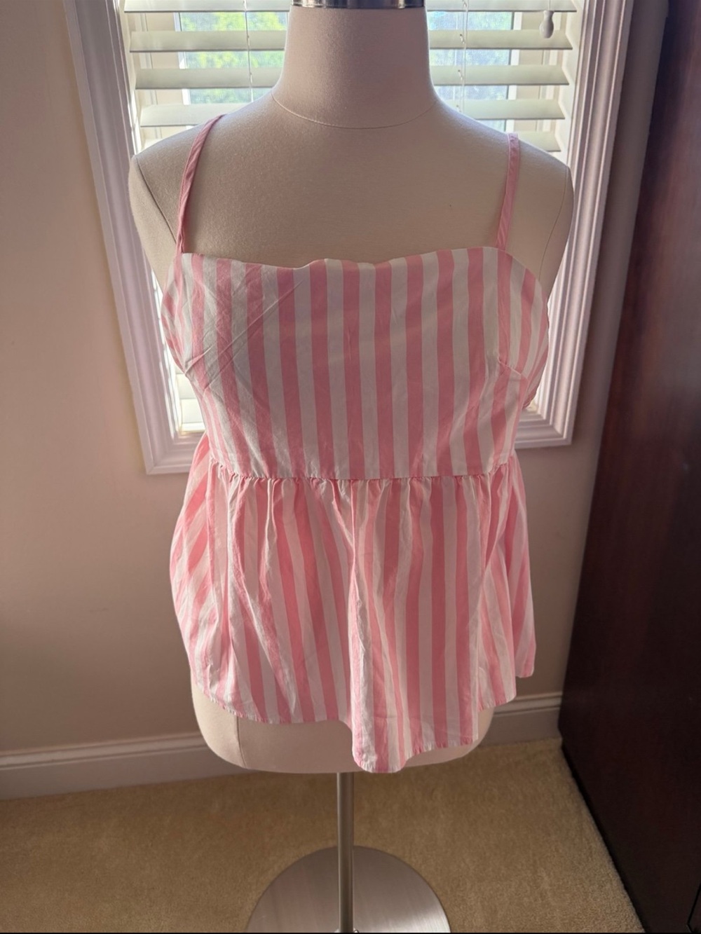 Jcrew Women's Pink Stripe Cami Top